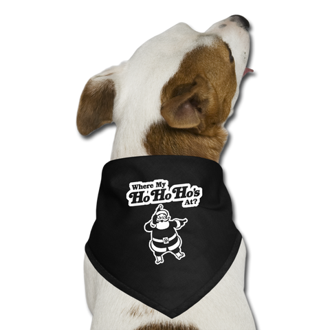 Where My Ho Ho Ho's At - Dog Bandana - black