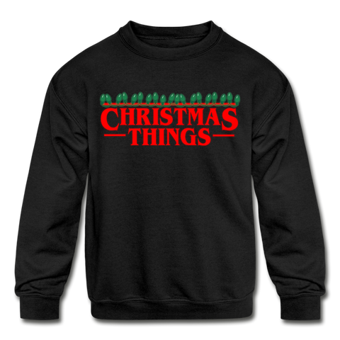 Christmas Things - Kids' Crewneck Sweatshirt - black