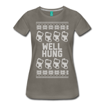 Well Hung - Women’s Premium T-Shirt - asphalt gray