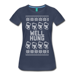 Well Hung - Women’s Premium T-Shirt - navy