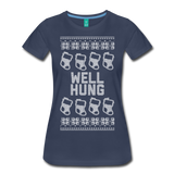 Well Hung - Women’s Premium T-Shirt - navy