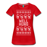 Well Hung - Women’s Premium T-Shirt - red