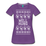 Well Hung - Women’s Premium T-Shirt - purple