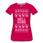 Well Hung - Women’s Premium T-Shirt - dark pink