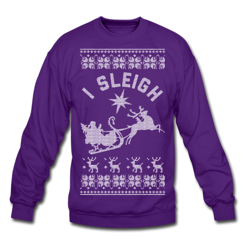 I Sleigh - Crewneck Sweatshirt - purple