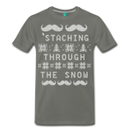 Staching Through the Snow - Men's Premium T-Shirt - asphalt gray