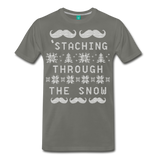 Staching Through the Snow - Men's Premium T-Shirt - asphalt gray