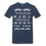Staching Through the Snow - Men's Premium T-Shirt - navy