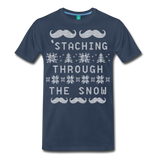 Staching Through the Snow - Men's Premium T-Shirt - navy
