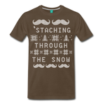Staching Through the Snow - Men's Premium T-Shirt - noble brown