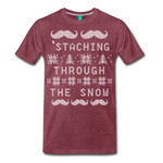 Staching Through the Snow - Men's Premium T-Shirt - heather burgundy