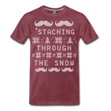 Staching Through the Snow - Men's Premium T-Shirt - heather burgundy