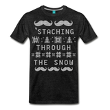 Staching Through the Snow - Men's Premium T-Shirt - charcoal gray