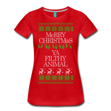 Merry Christmas Ya Filthy Animal - Women’s Premium T-Shirt - red