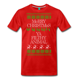 Merry Christmas Ya Filthy Animal - Men's Premium T-Shirt - red